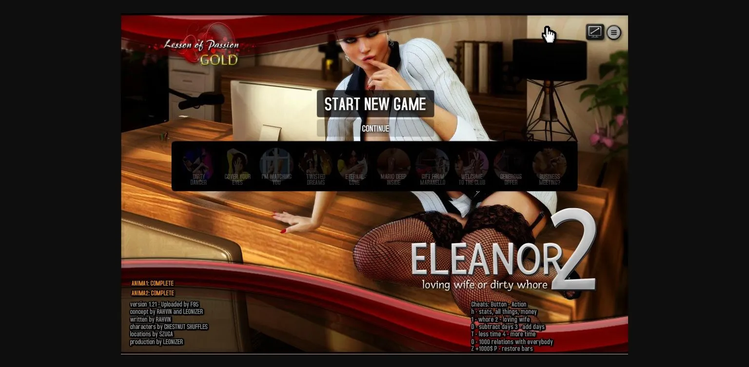 Flash Completed Eleanor 2  Loving Wife or Dirty Whore [Final] [Lesson of Passion] | Free Adult Games