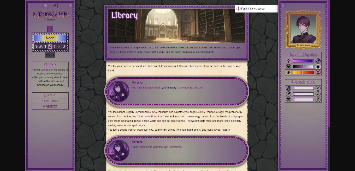 HTML A Prince's Tale [v0.3.0c] [tiny-pastry] | Free Adult Games