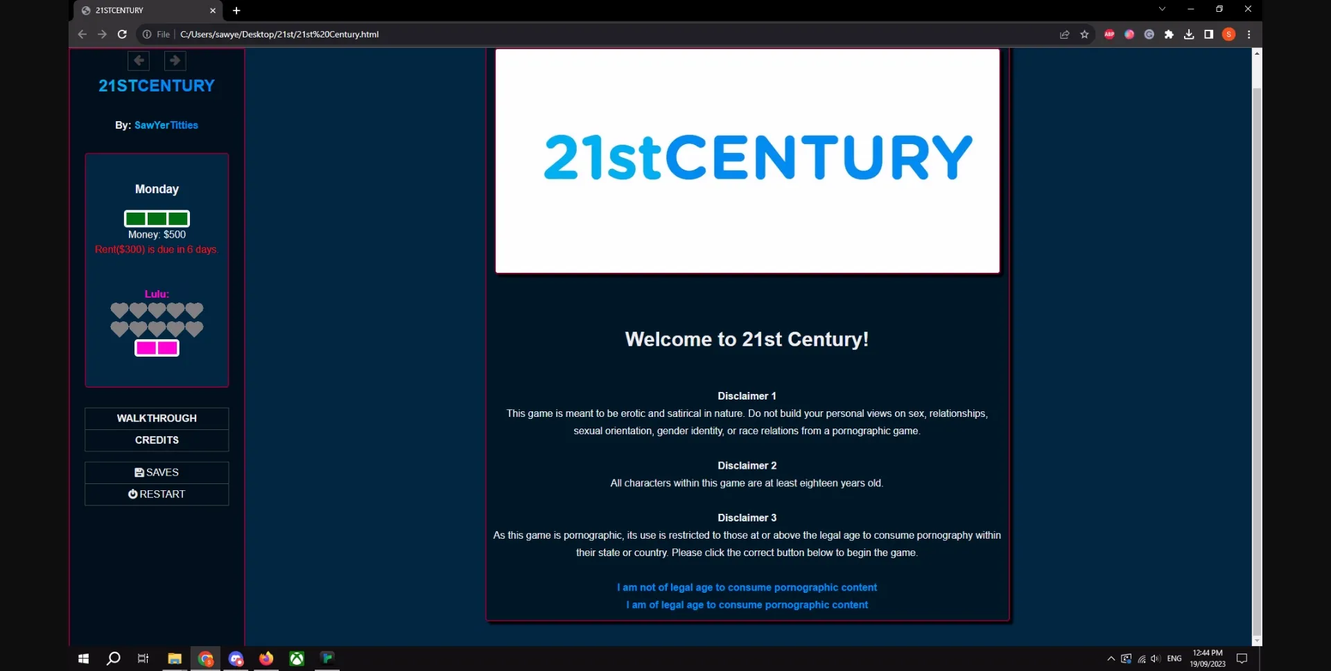 HTML Abandoned 21stCentury [v0.3.0] [SawYerTitties] | Free Adult Games