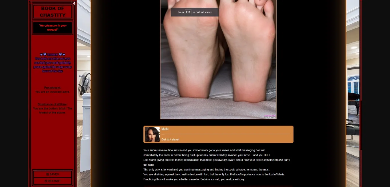 HTML Abandoned Book of Chastity [v0.1] [Tyrtaga] | Free Adult Games