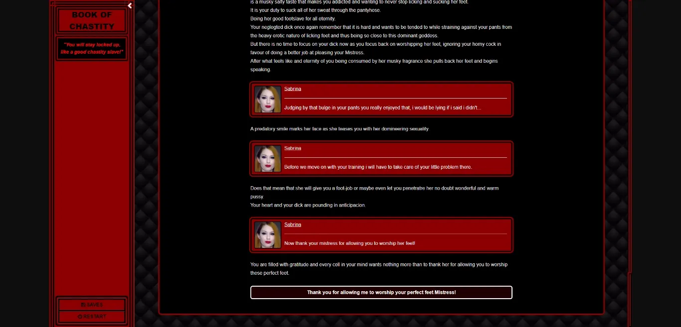 HTML Abandoned Book of Chastity [v0.1] [Tyrtaga] | Free Adult Games