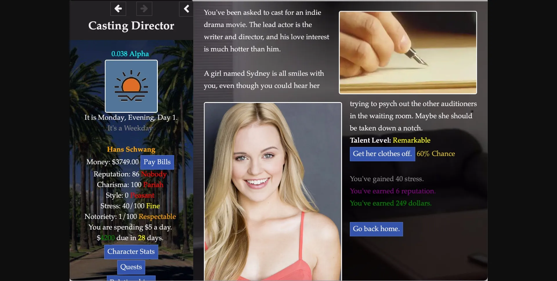 HTML Abandoned Casting Director [v0.041 Alpha] [Old Dirty Dog] | Free Adult Games