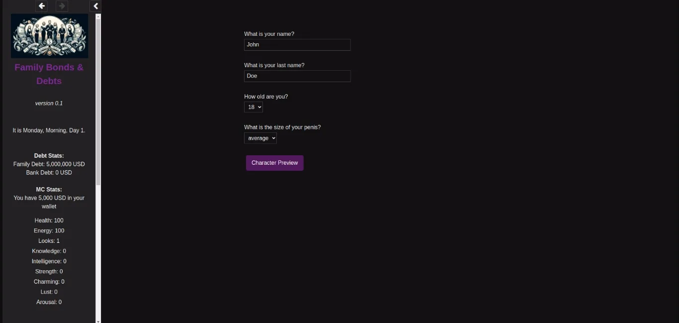 HTML Abandoned Family Bonds & Debts [v0.1] [Alkanoid58] | Free Adult Games