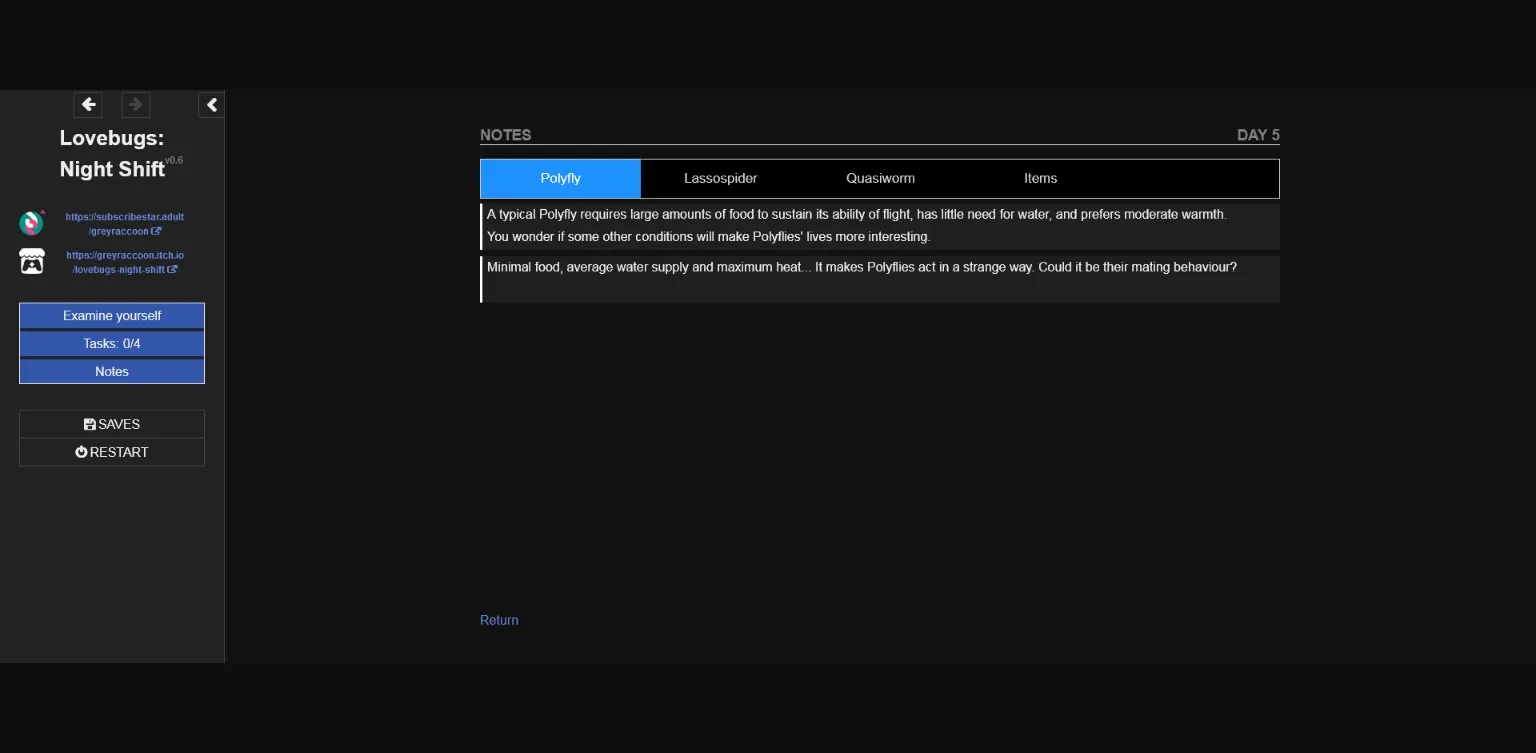 HTML Abandoned Lovebugs  Night Shift [v0.6] [GreyRaccoon] | Free Adult Games