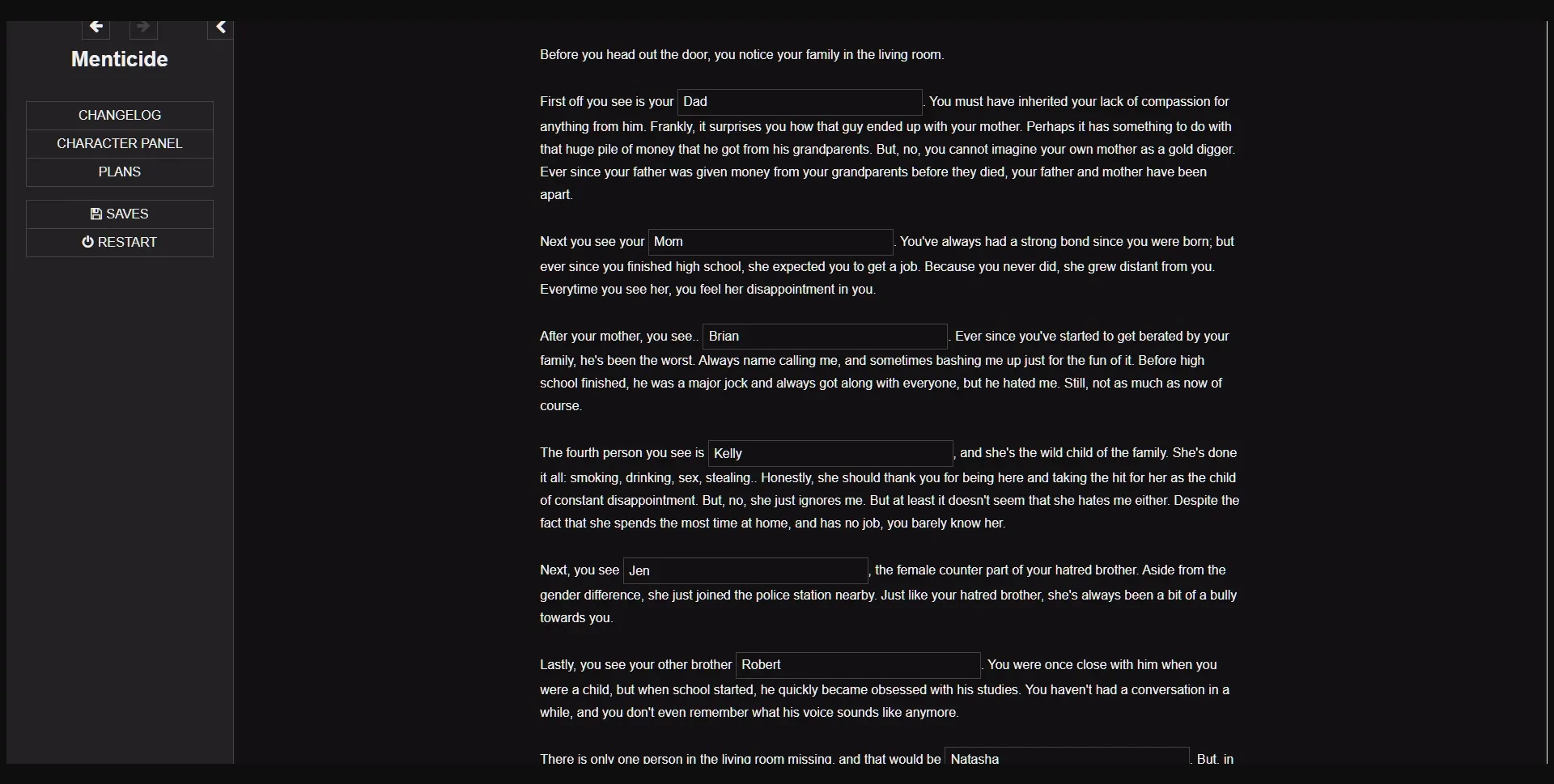 HTML Abandoned Menticide [v0.01] [Nathan173] | Free Adult Games