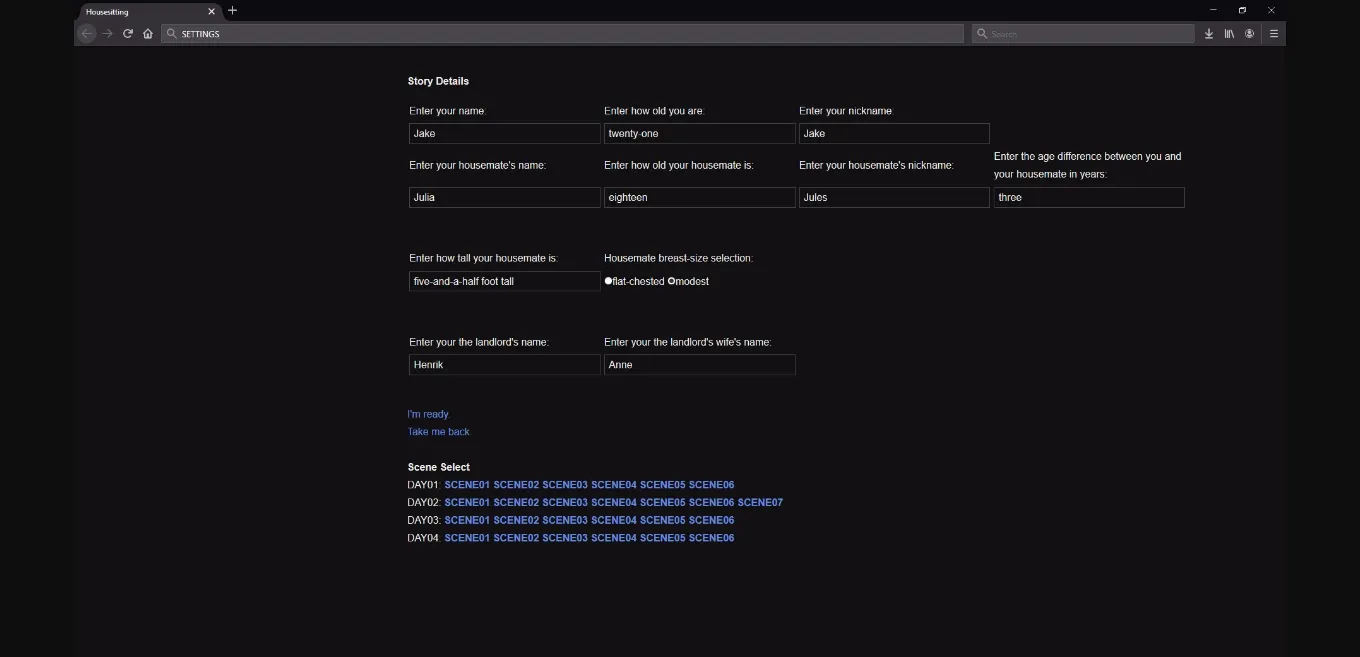 HTML Abandoned Sistersitting   Housesitting [Day 11 Scene 01] [i107760] | Free Adult Games