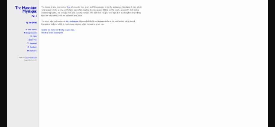 HTML Abandoned The Masculine Mystique [0.9.7a] [barabbas] | Free Adult Games