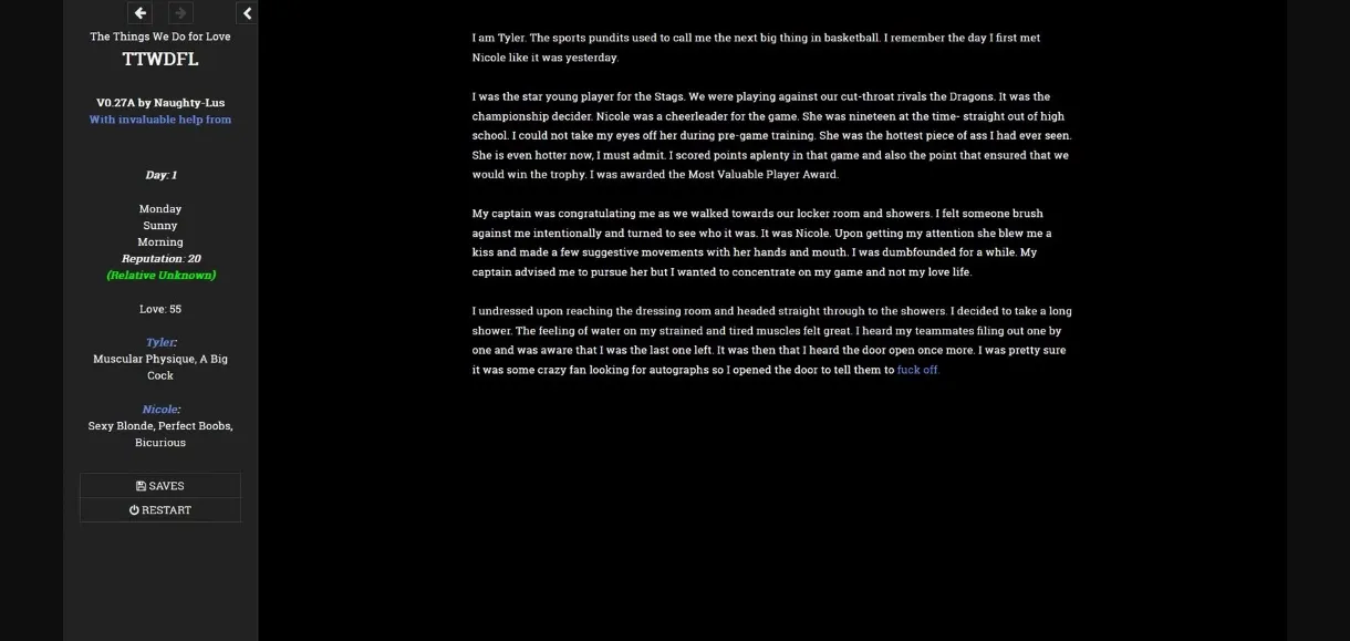 HTML Abandoned The Things We Do For Love [v0.27a] [Naughty-Lus] | Free Adult Games