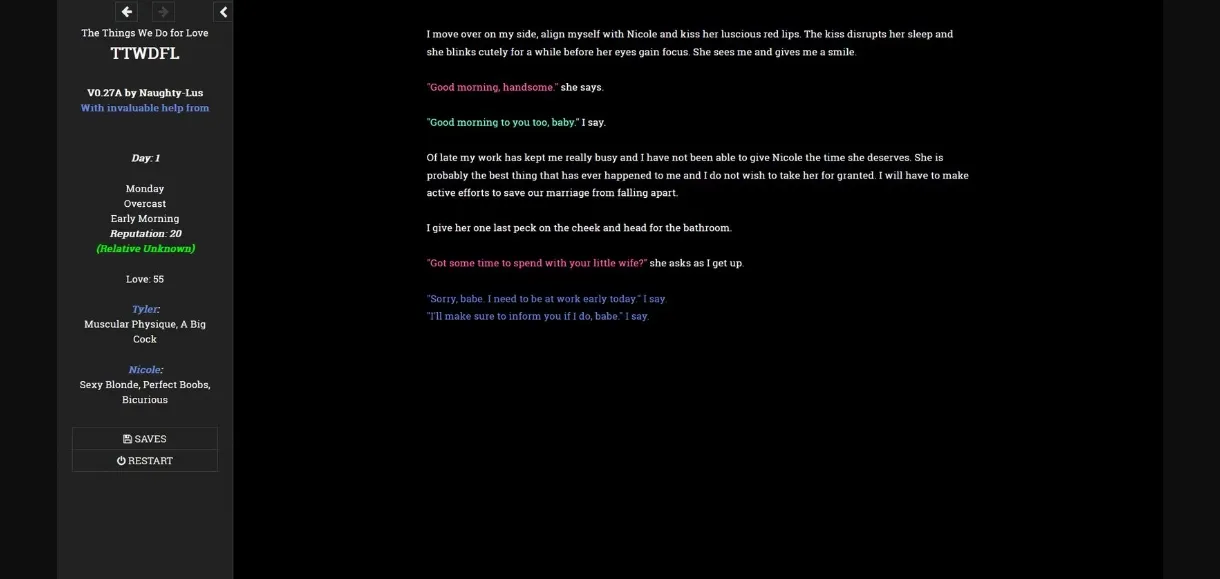 HTML Abandoned The Things We Do For Love [v0.27a] [Naughty-Lus] | Free Adult Games