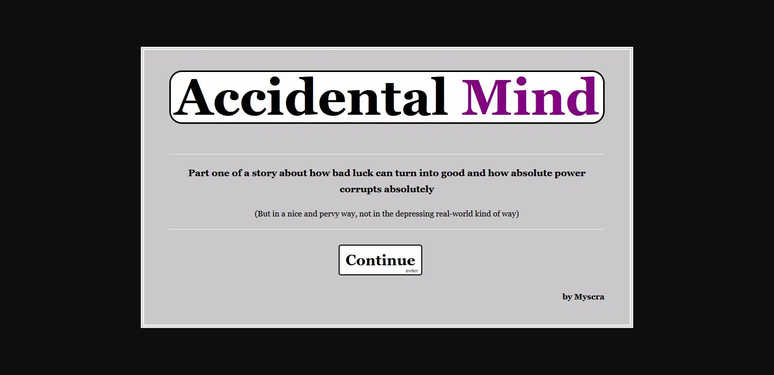 HTML Accidental Mind [v3.6 Alpha] [Myscra] | Free Adult Games