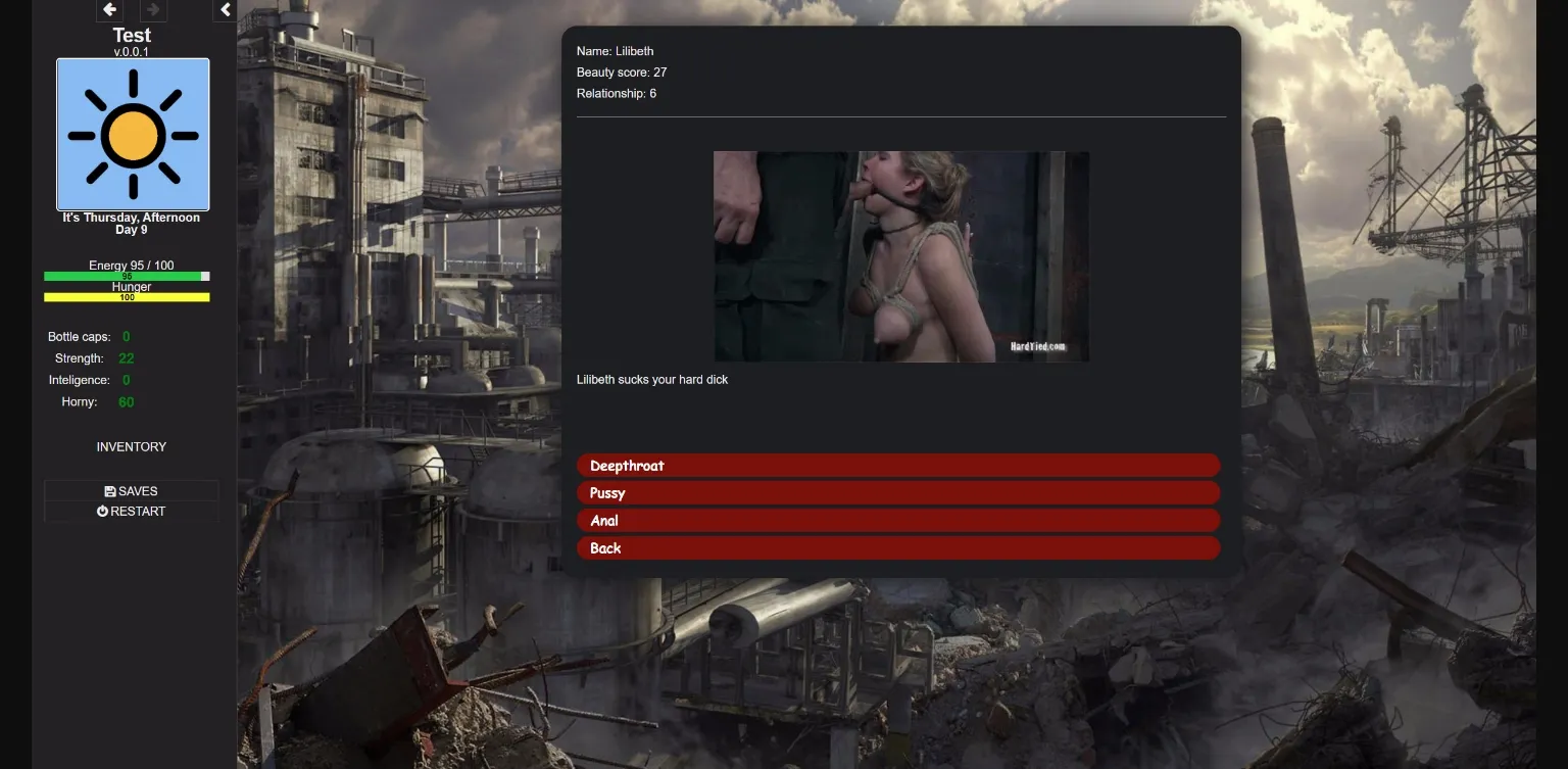 HTML Apocalyptic World [v0.57a] [ttyrke] | Free Adult Games