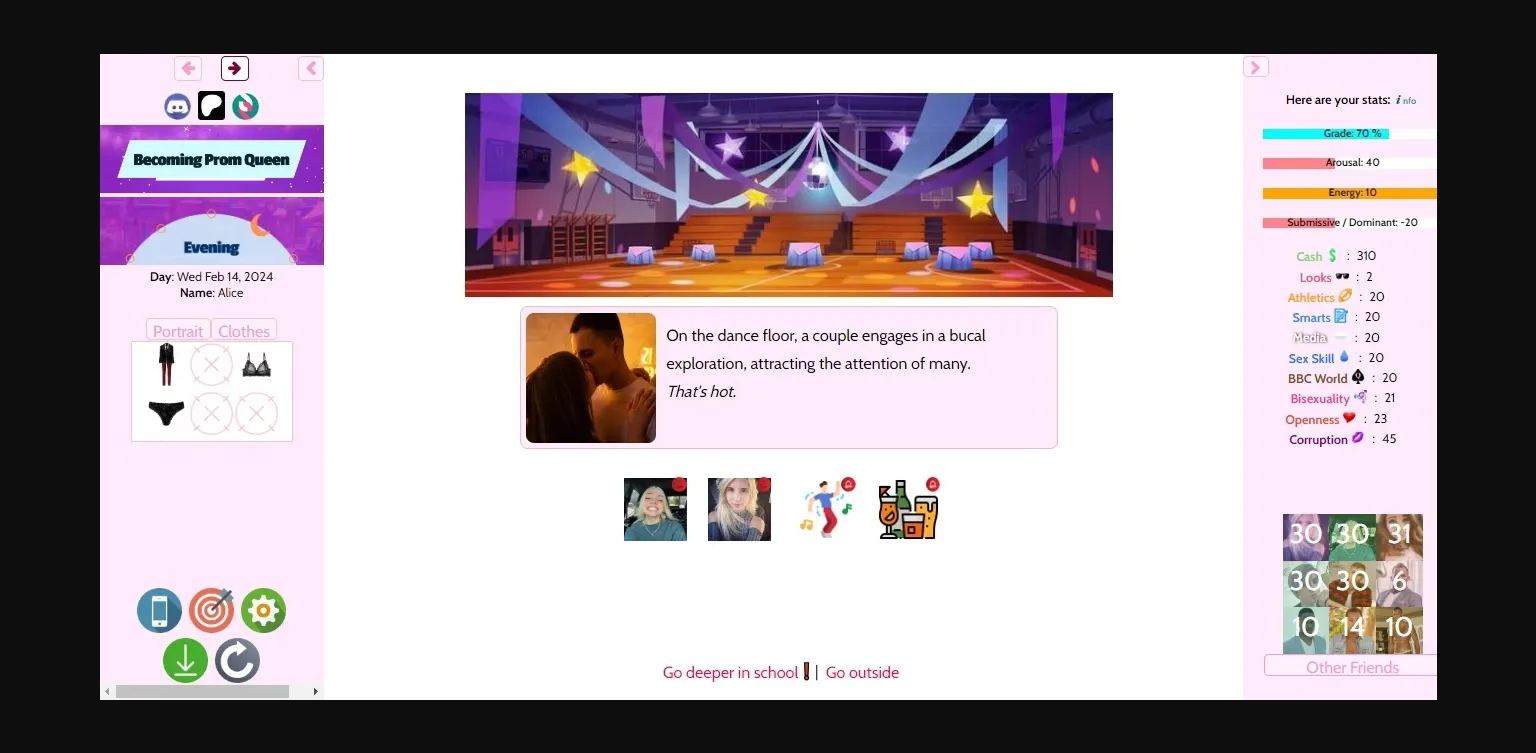 HTML Becoming Prom Queen [v0.7.0] [The Nook Erotica] | Free Adult Games