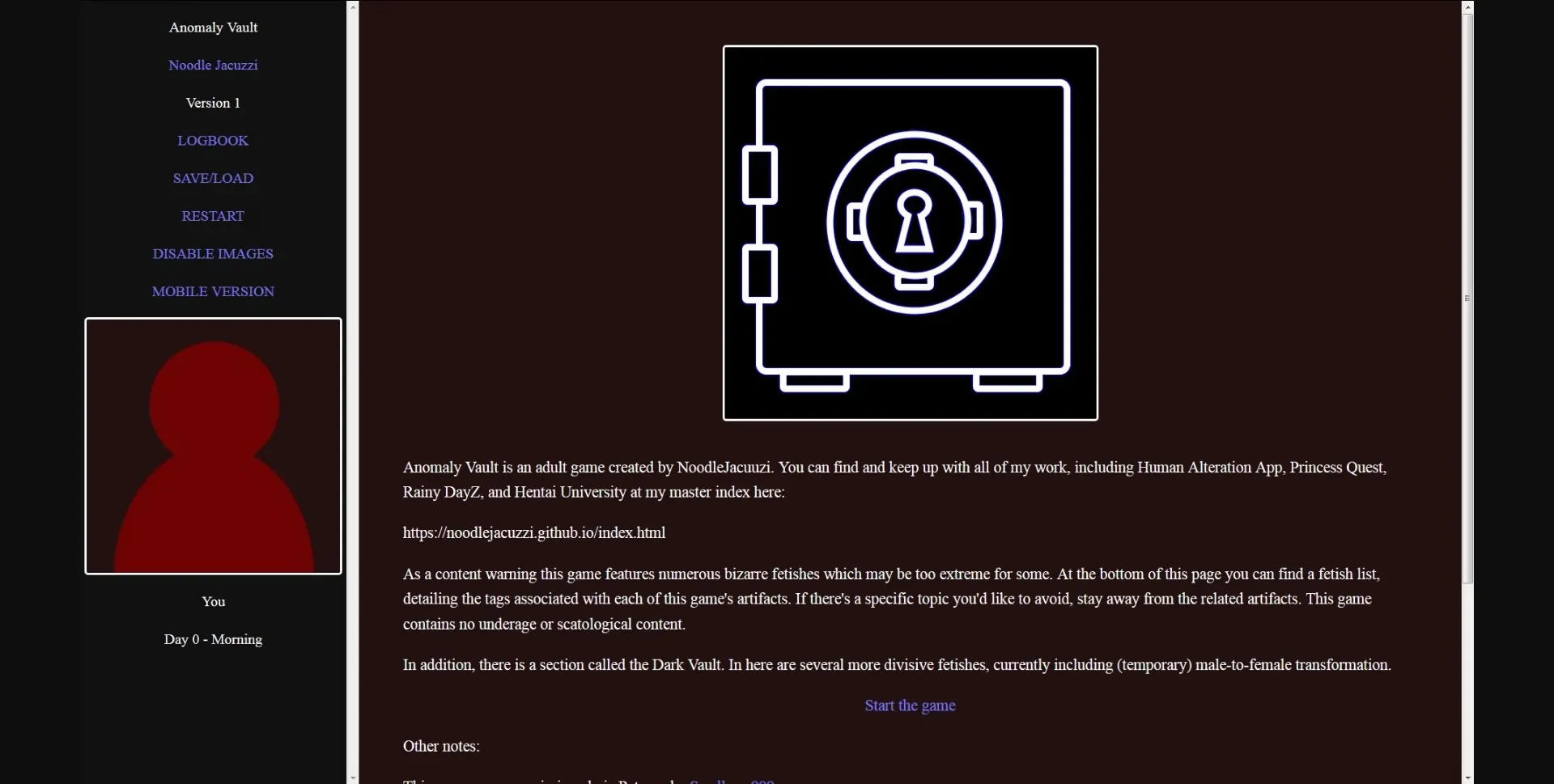 HTML Completed Anomaly Vault [v11] [NoodleJacuzzi] | Free Adult Games