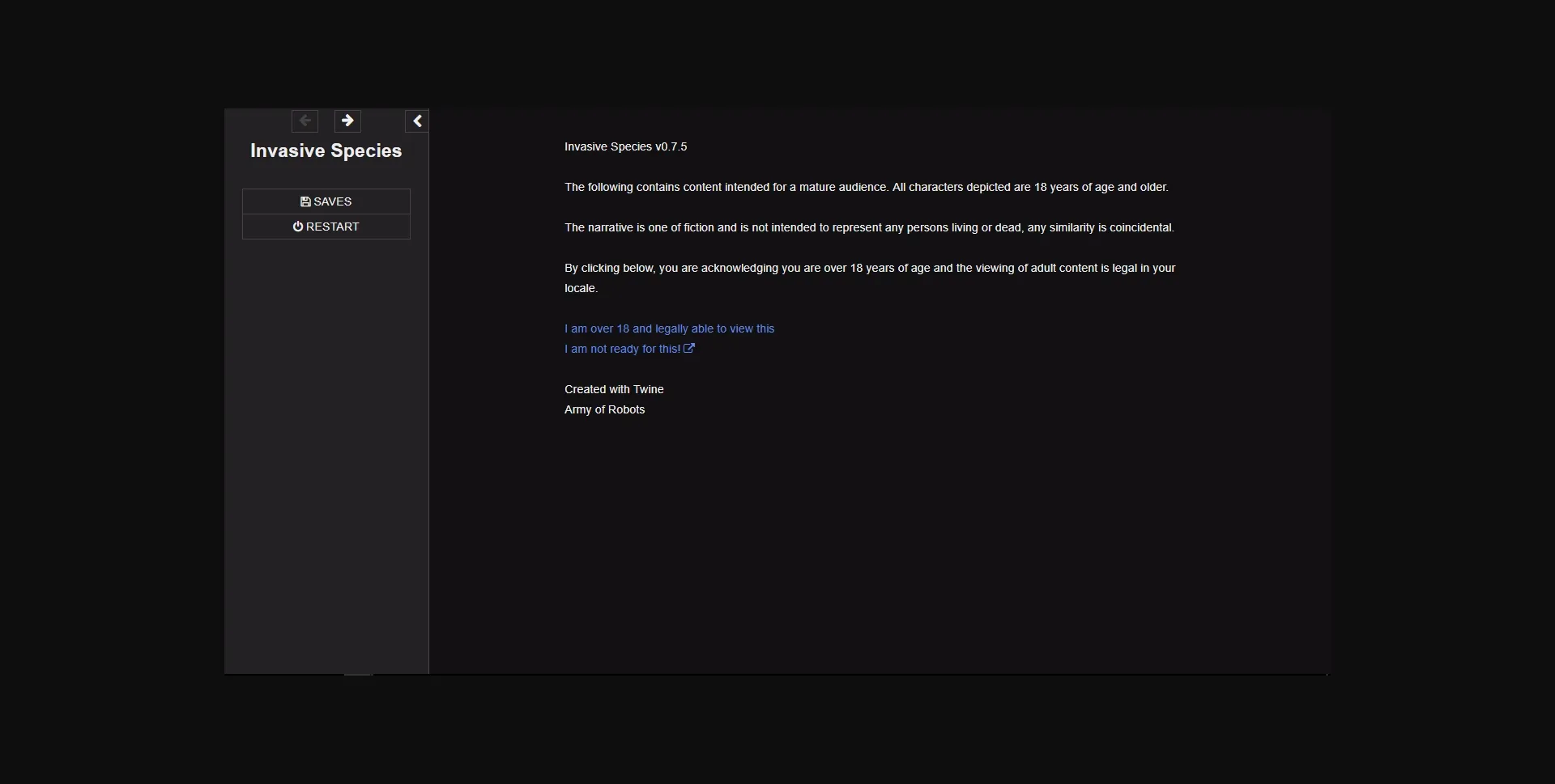 HTML Completed Invasive Species [v1.0.1] [ArmyofRobots] | Free Adult Games
