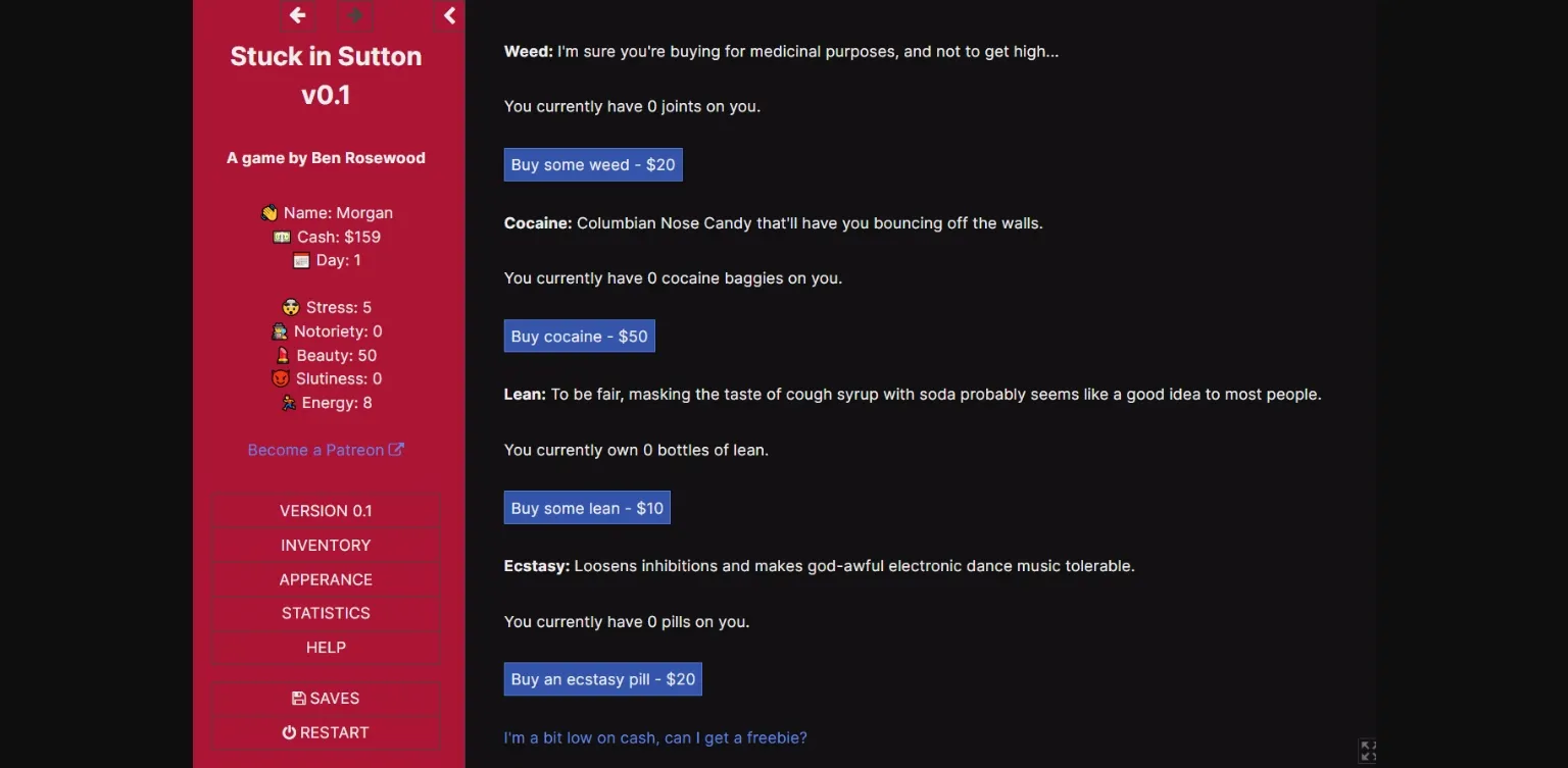 HTML Completed Stuck in Sutton [v1.1c] [Ben Rosewood] | Free Adult Games