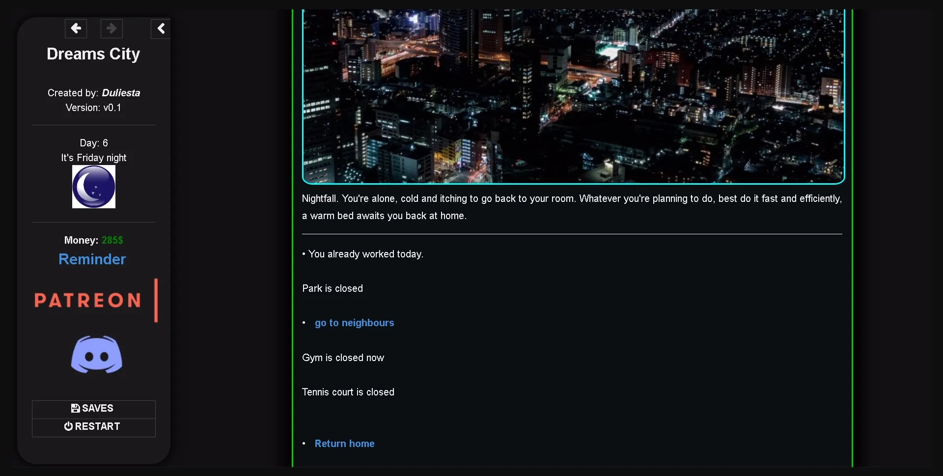 HTML Dreams City [v0.1] [Duliesta] | Free Adult Games