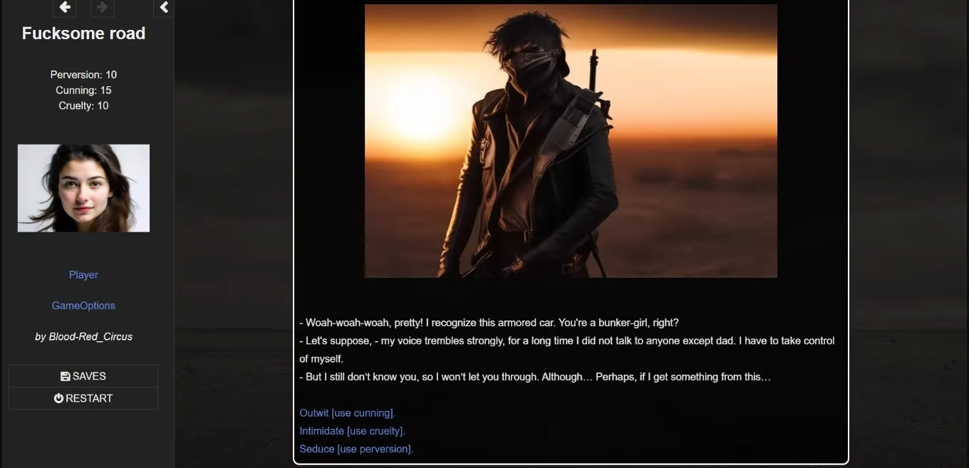 HTML Fucksome Road [v0.19] [Blood-Red Circus] | Free Adult Games