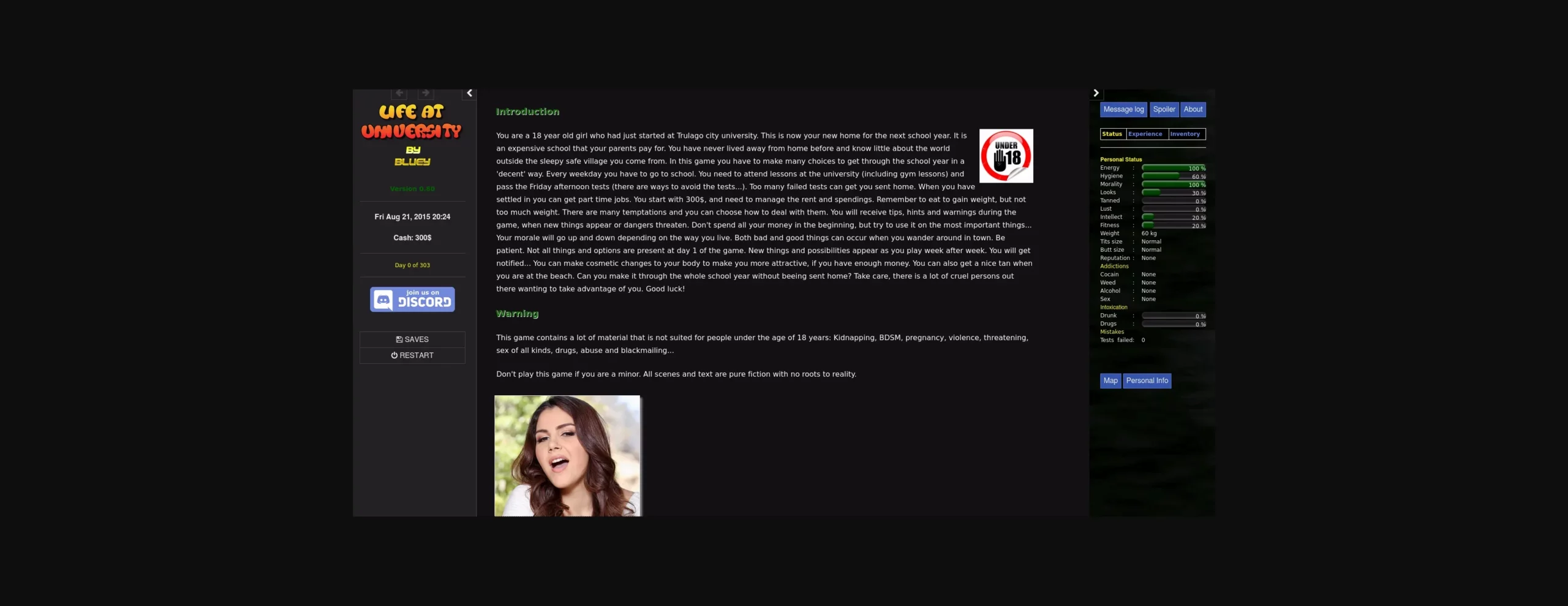 HTML Life at University [v1.41] [Bluey] | Free Adult Games