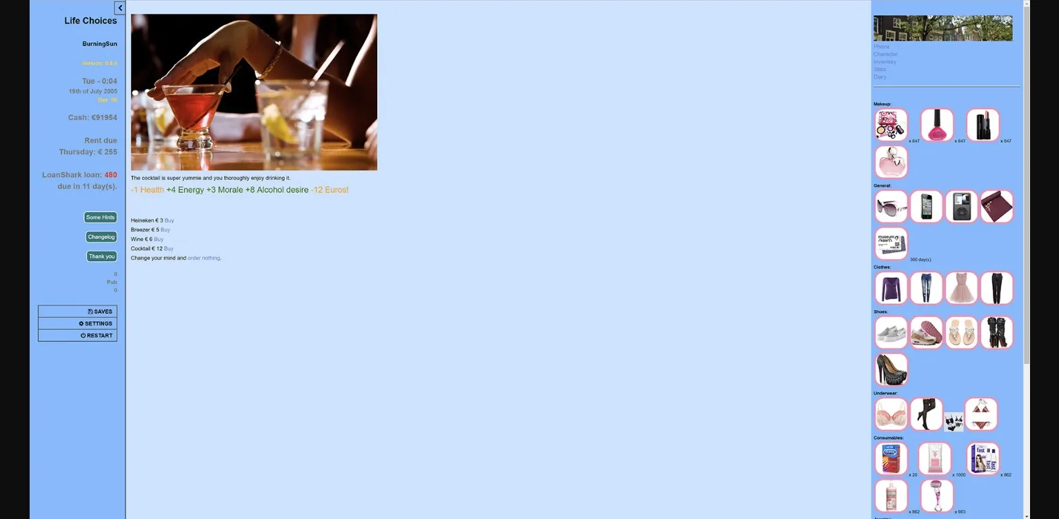 HTML Life Choices [v0.8.8.73] [Burningsun] | Free Adult Games