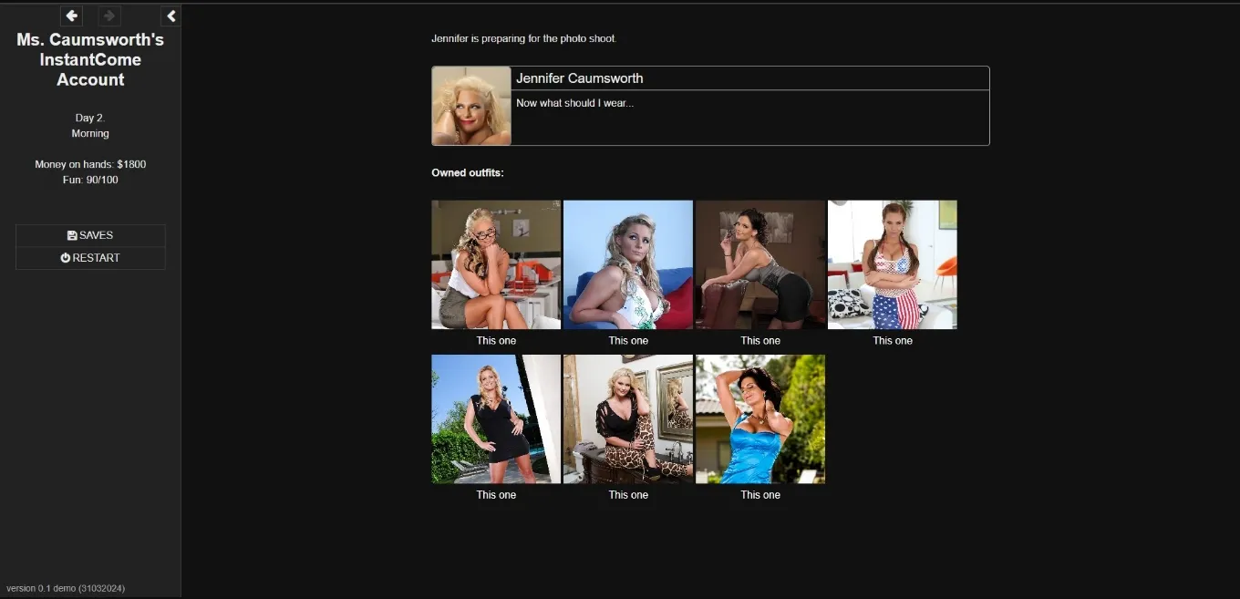 HTML Ms. Caumsworth's InstantCome Account [v0.1 Demo] [Max Craving] | Free Adult Games