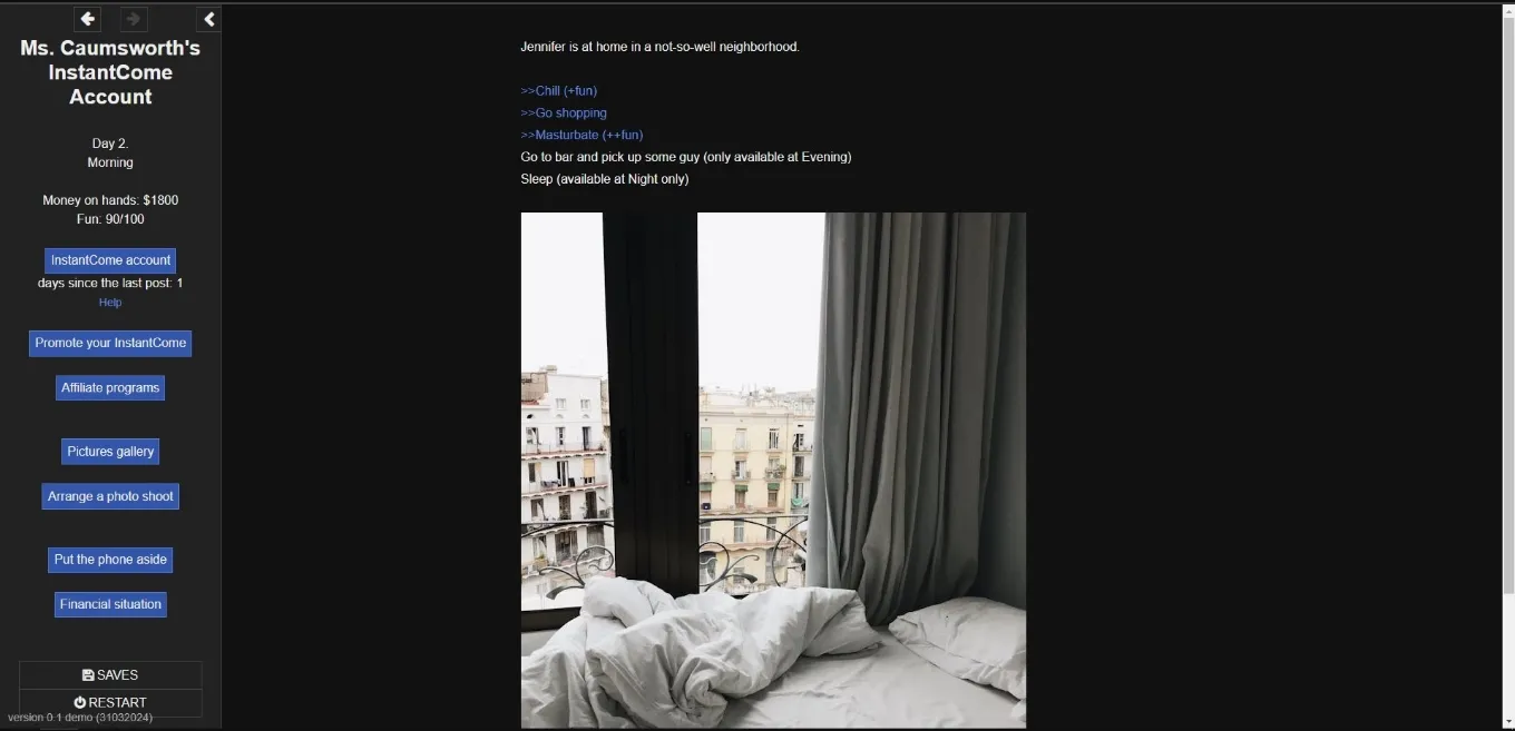 HTML Ms. Caumsworth's InstantCome Account [v0.1 Demo] [Max Craving] | Free Adult Games