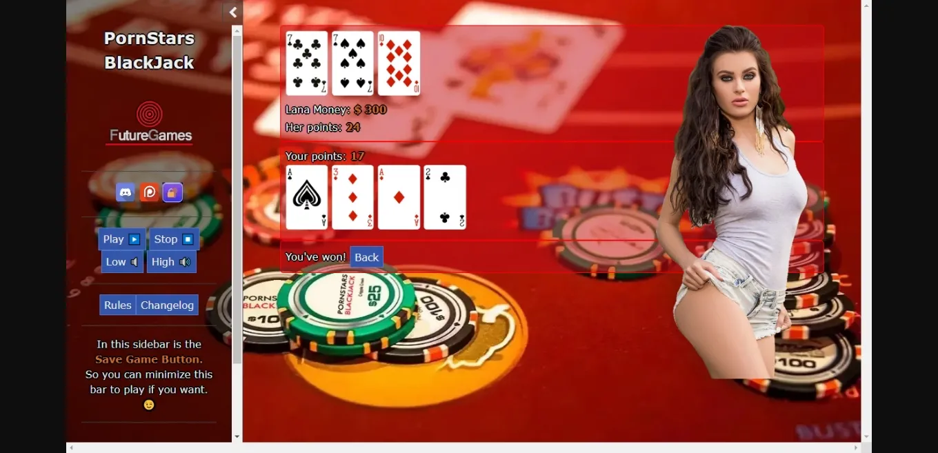 HTML PornStars Blackjack [v1.12] [Dextersmith] | Free Adult Games