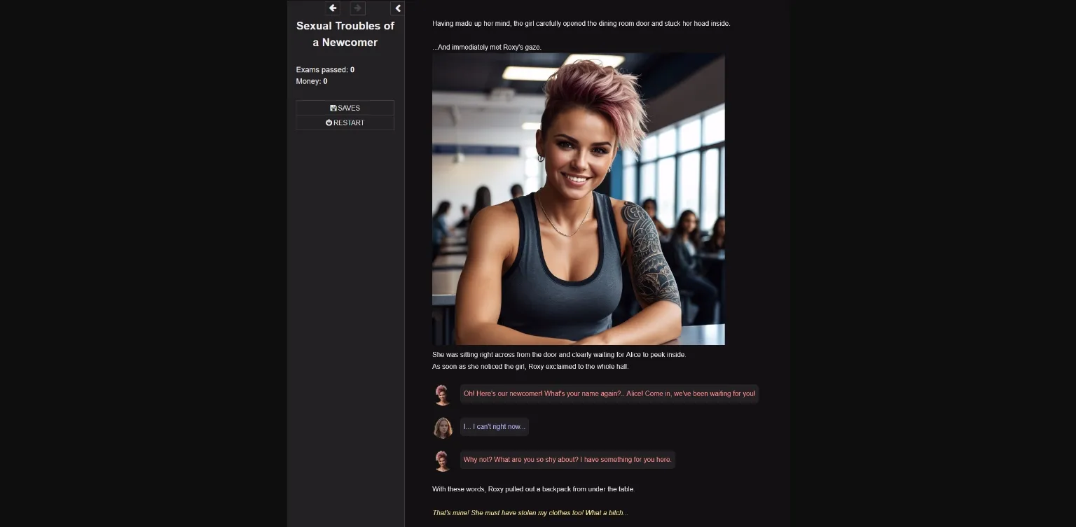 HTML Sexual Troubles of a Newcomer [v0.6] [Odiosis] | Free Adult Games