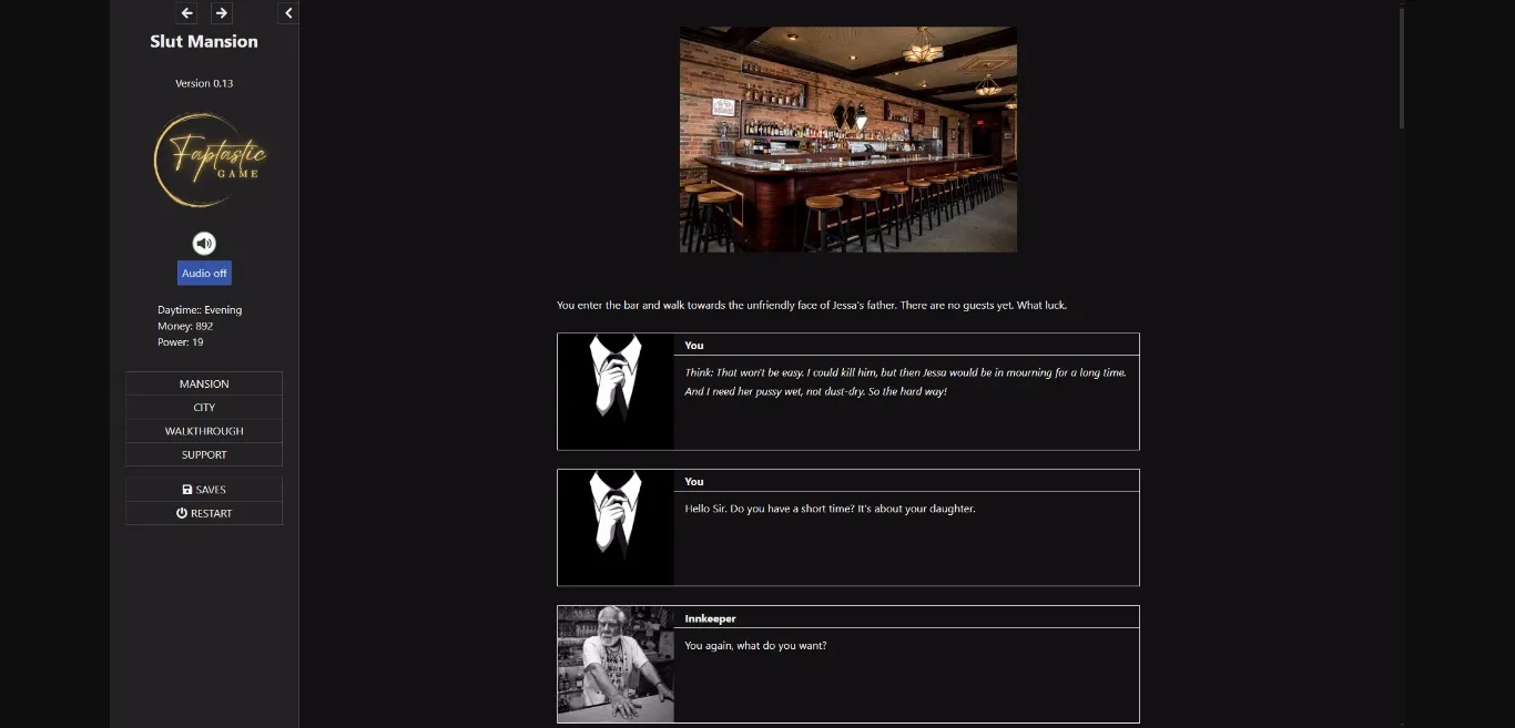 HTML Slut Mansion [v0.14] [Faptastic Game] | Free Adult Games