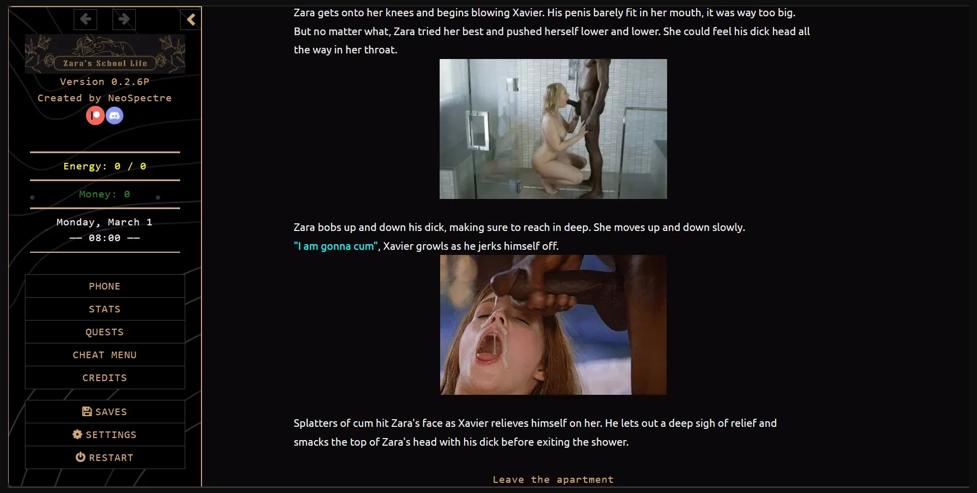 HTML Zara's School Life [v0.96] [NeoSpectre] | Free Adult Games