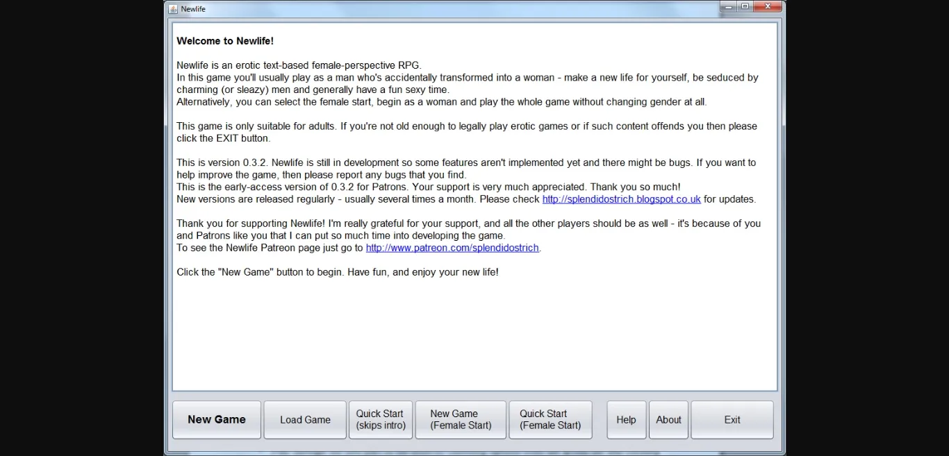 Java Newlife [v0.8.13] [Splendid Ostrich] | Free Adult Games