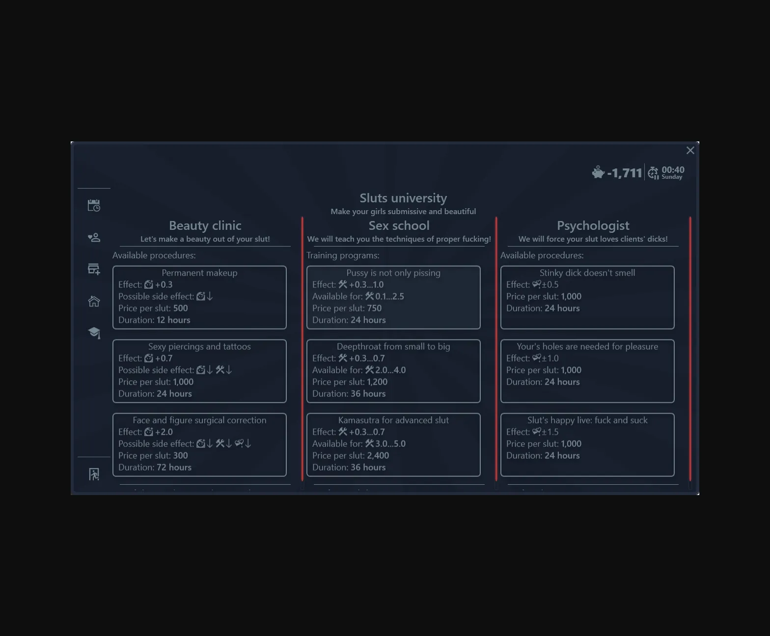 Others Abandoned Brothel Manager Simulator [v0.0.5 Alpha] [BrothelManagerSimulator] | Free Adult Games