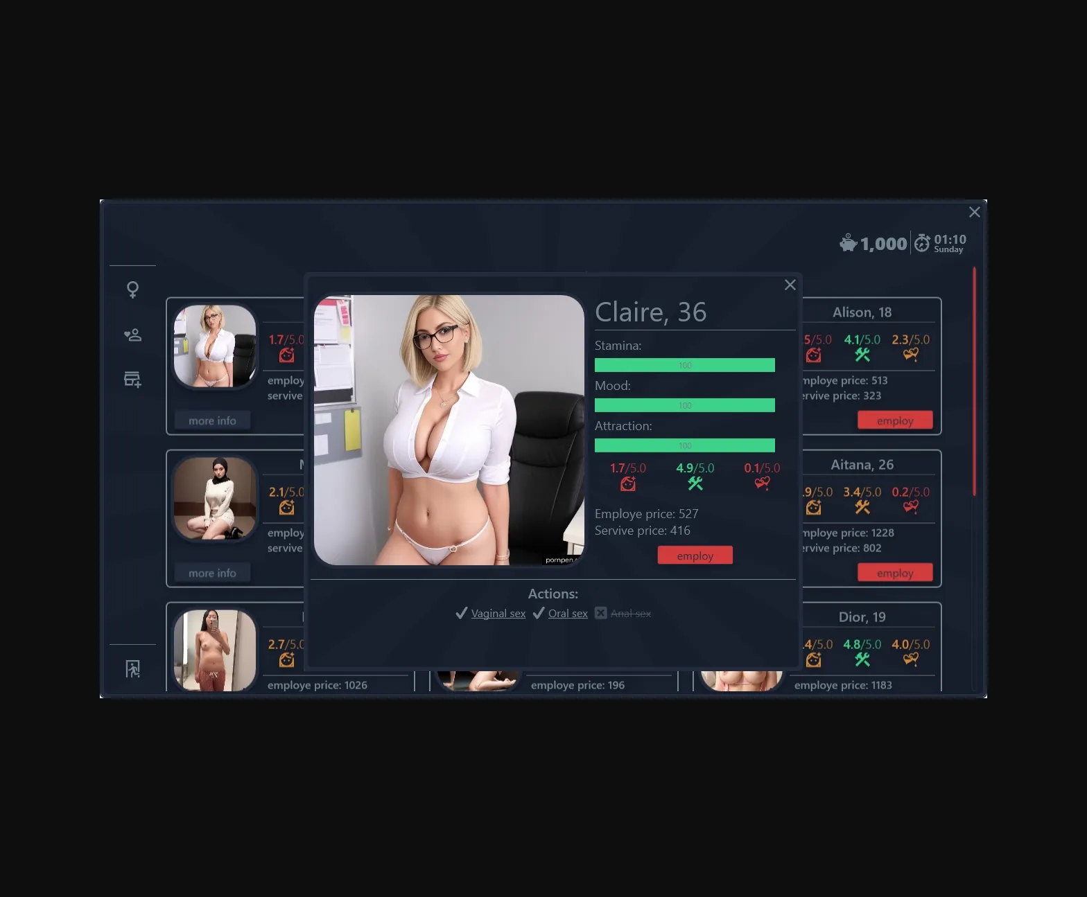 Others Abandoned Brothel Manager Simulator [v0.0.5 Alpha] [BrothelManagerSimulator] | Free Adult Games