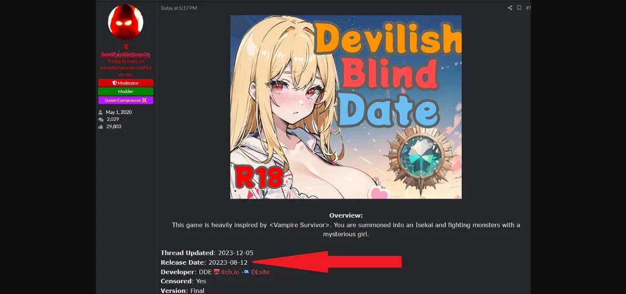 Unreal Engine Completed Devilish Blind Date [Final] [DDE] | Free Adult Games