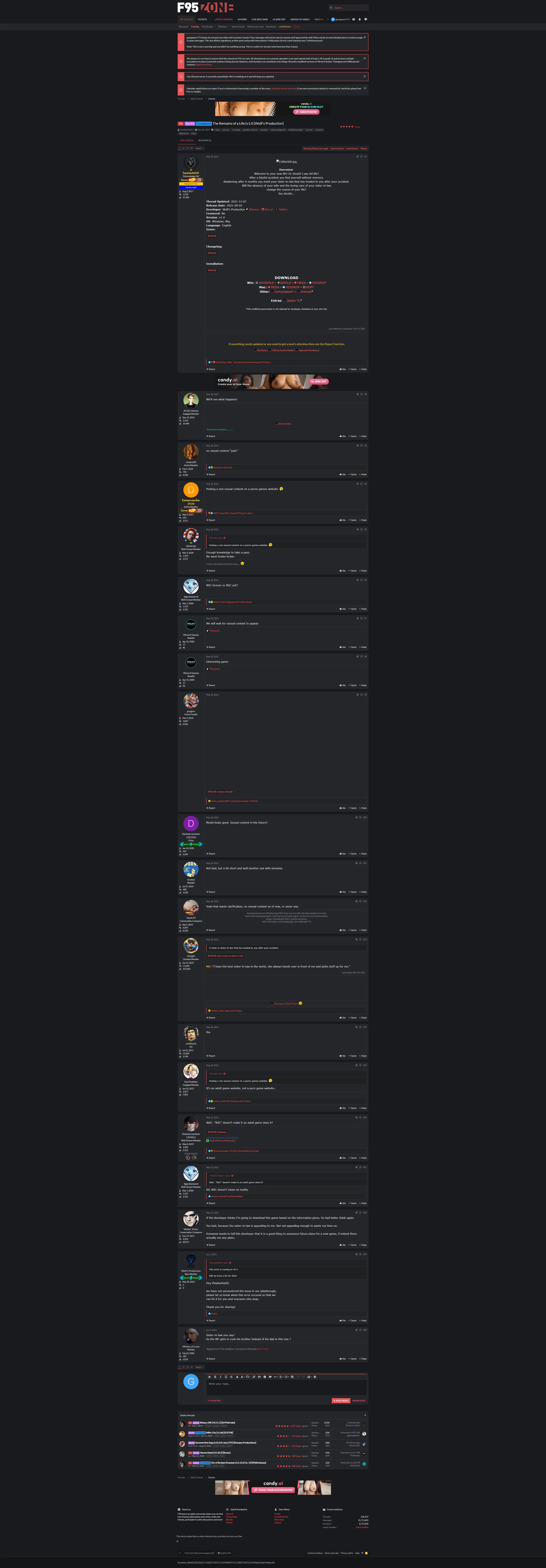 VN Ren'Py Completed The Remains of a Life [v1.0 [Wolf's Production] | Free Adult Games