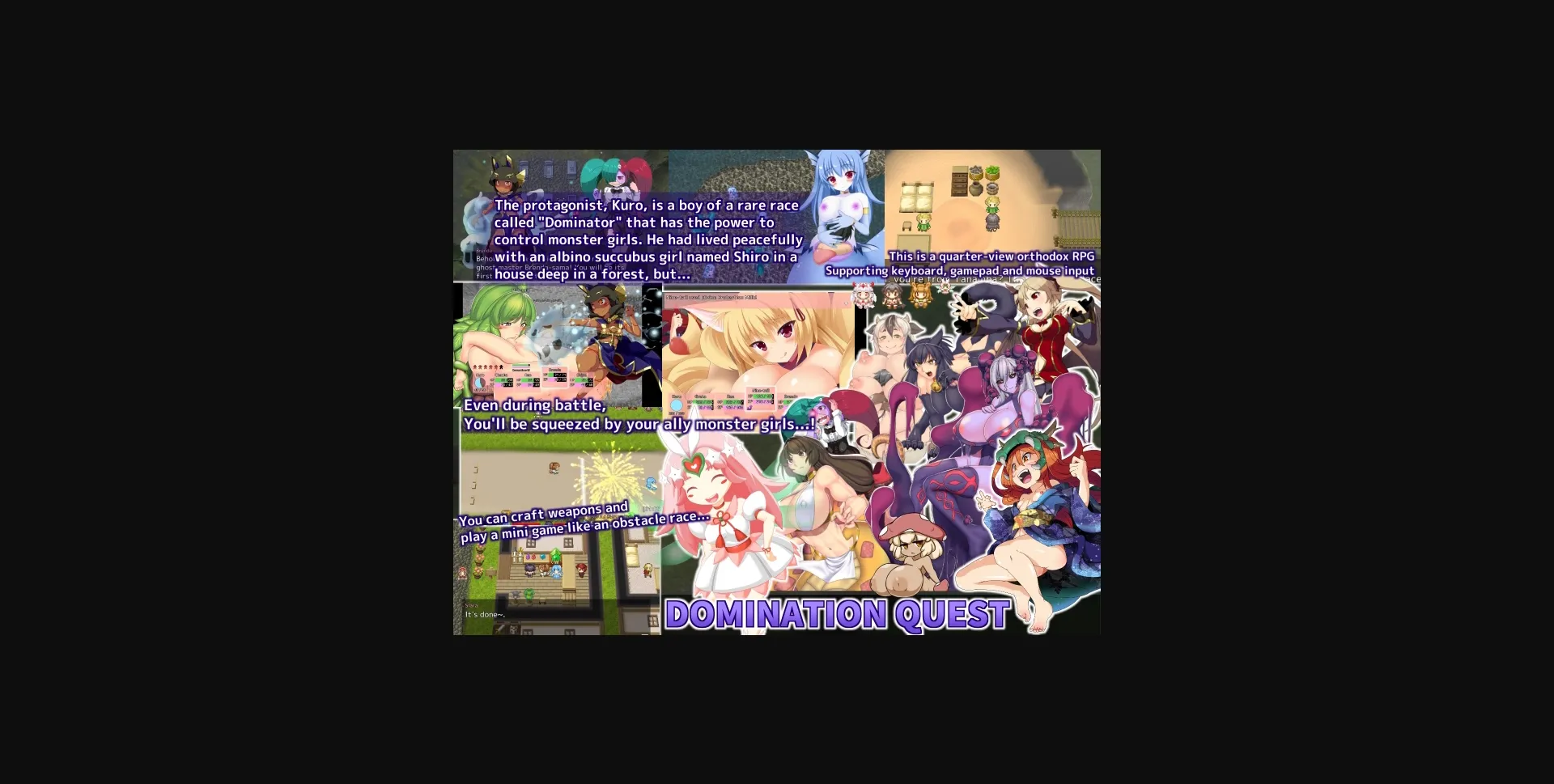 Unity Completed Domination Quest -Kuro & the Naughty Monster Girls- [P1 v1.78 P2 v2.48] [Kokage no Izumi] | Free Adult Games
