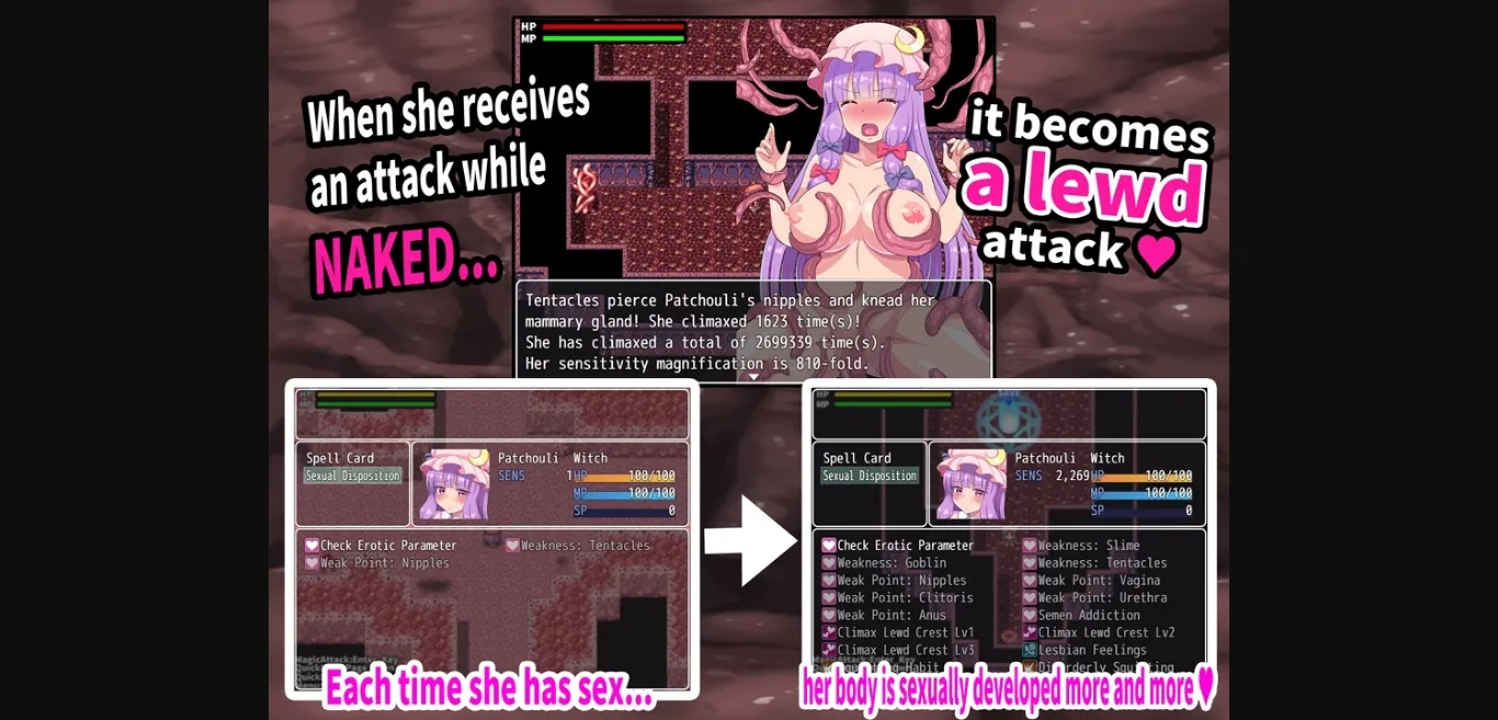 RPGM Completed Interspecies Sex Labyrinth & The Lewd Busty Witch ~Until Patchouli Becomes A Seedbed~ [Kleitos] | Free Adult Games