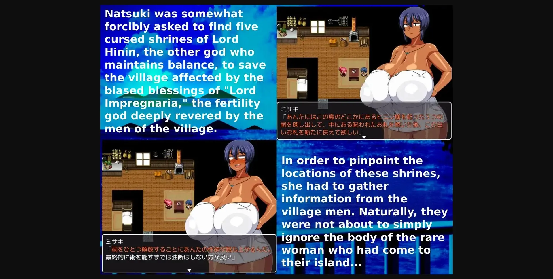 RPGM Completed Tanned Girl Natsuki  Impregnaria Village and the 5 Shrines [v1.11_MOD5] [natyusyo] | Free Adult Games