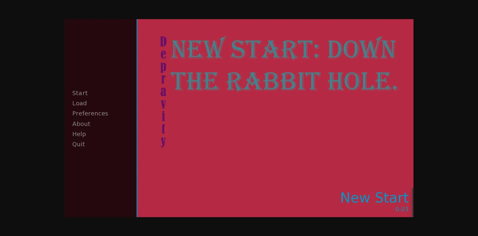 VN Ren'Py Abandoned A New Start  Down the Rabbit Hole [v0.01] [Werdddsaa] | Free Adult Games