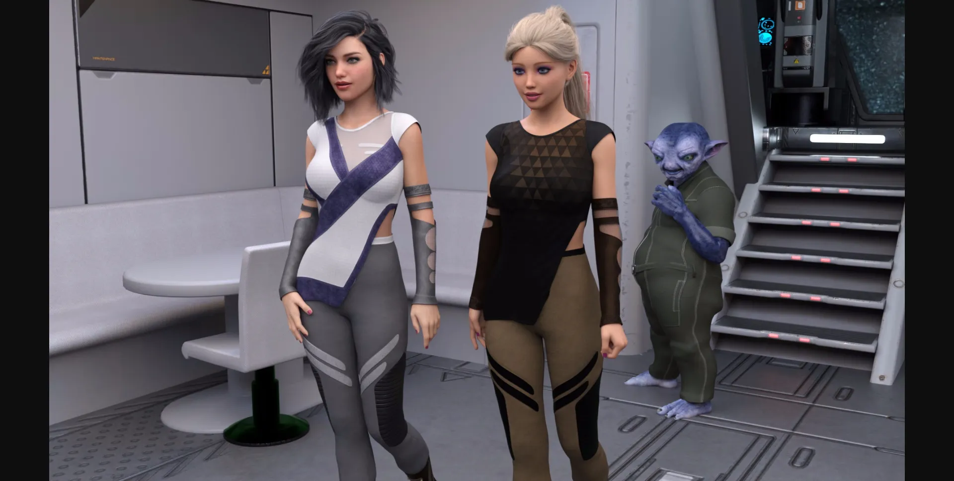 VN Ren'Py Abandoned Space Cadettes [Ep.1] [SpaceBall1] | Free Adult Games