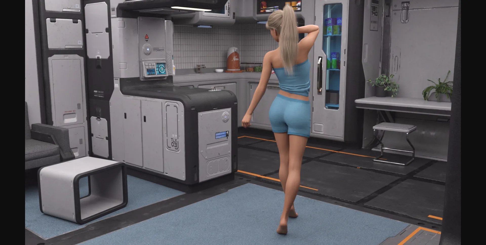 VN Ren'Py Abandoned Space Cadettes [Ep.1] [SpaceBall1] | Free Adult Games