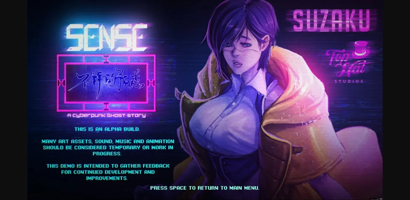 Unity Completed Sense   A Cyberpunk Ghost Story [v1.1] [Suzaku   Top Hat Studios] | Free Adult Games