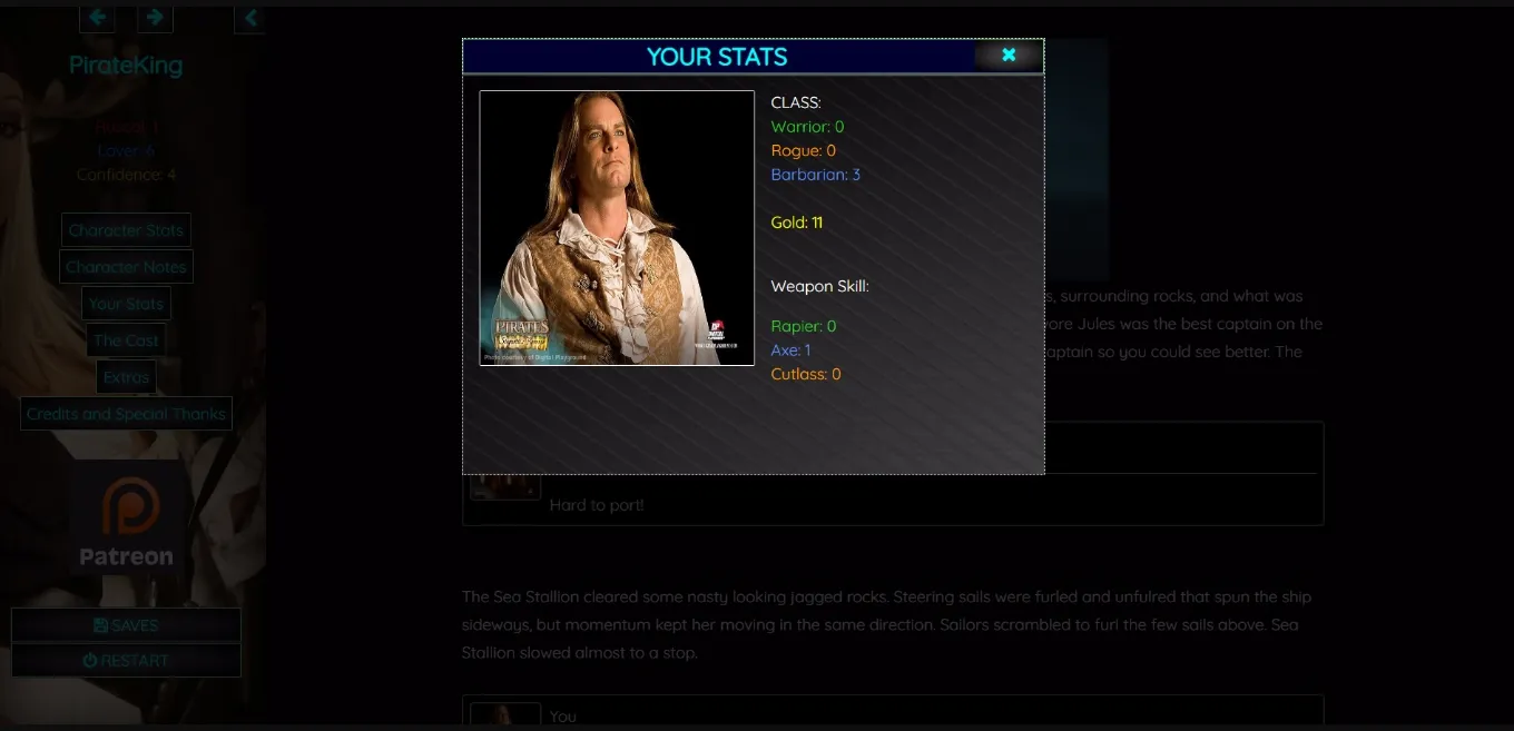 VN HTML Abandoned Pirate King [Ch 2 0.1] [critical_gaming] | Free Adult Games