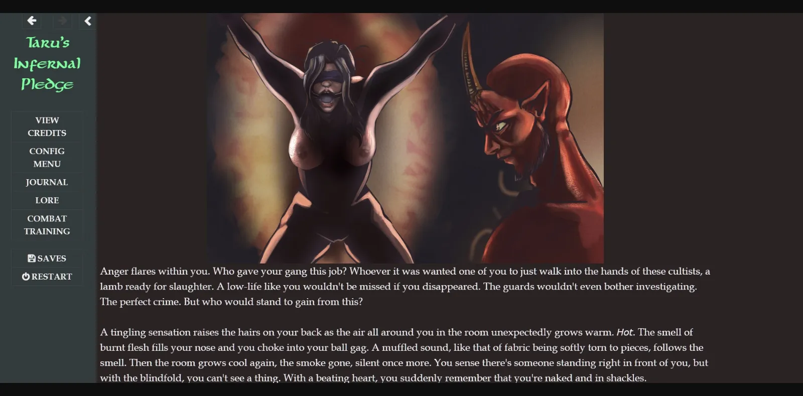 VN HTML Taru's Infernal Pledge [v0.7p.1a] [FlimsyLegs] | Free Adult Games