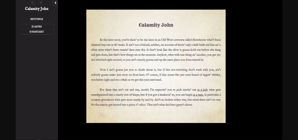 HTML Abandoned Calamity John [v0.47] [Green_Double_Aught] | Free Adult Games
