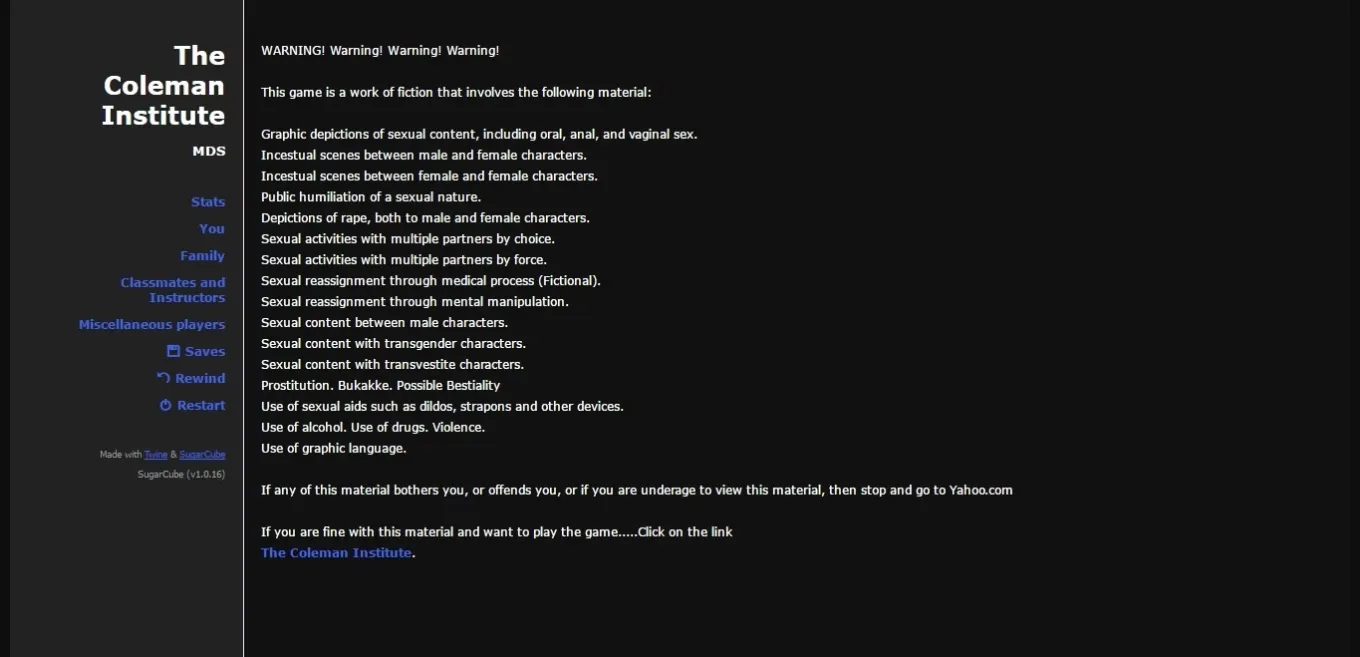 HTML Abandoned Coleman Institute [v3.9] [Herrzimm] | Free Adult Games