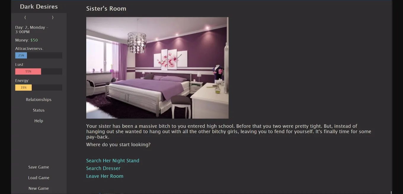 HTML Abandoned Dark Desires [v0.0.8] [pema123] | Free Adult Games