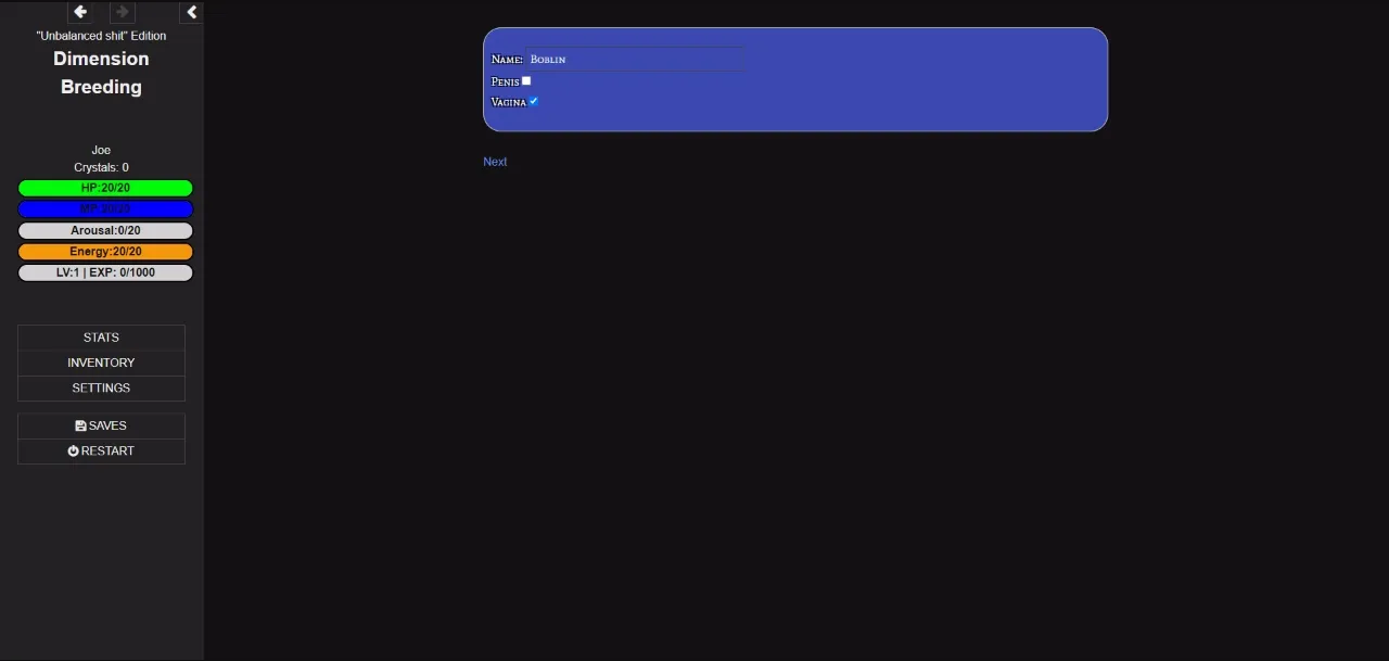 HTML Abandoned Dimension Breeding [v0.0.1] [SomeSneakyDev] | Free Adult Games