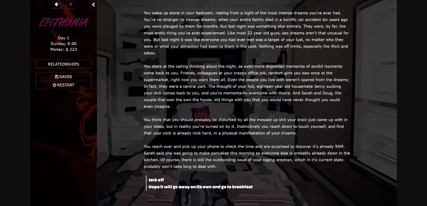 HTML Abandoned Epithumia [v0.01] [SalaciousMandate] | Free Adult Games