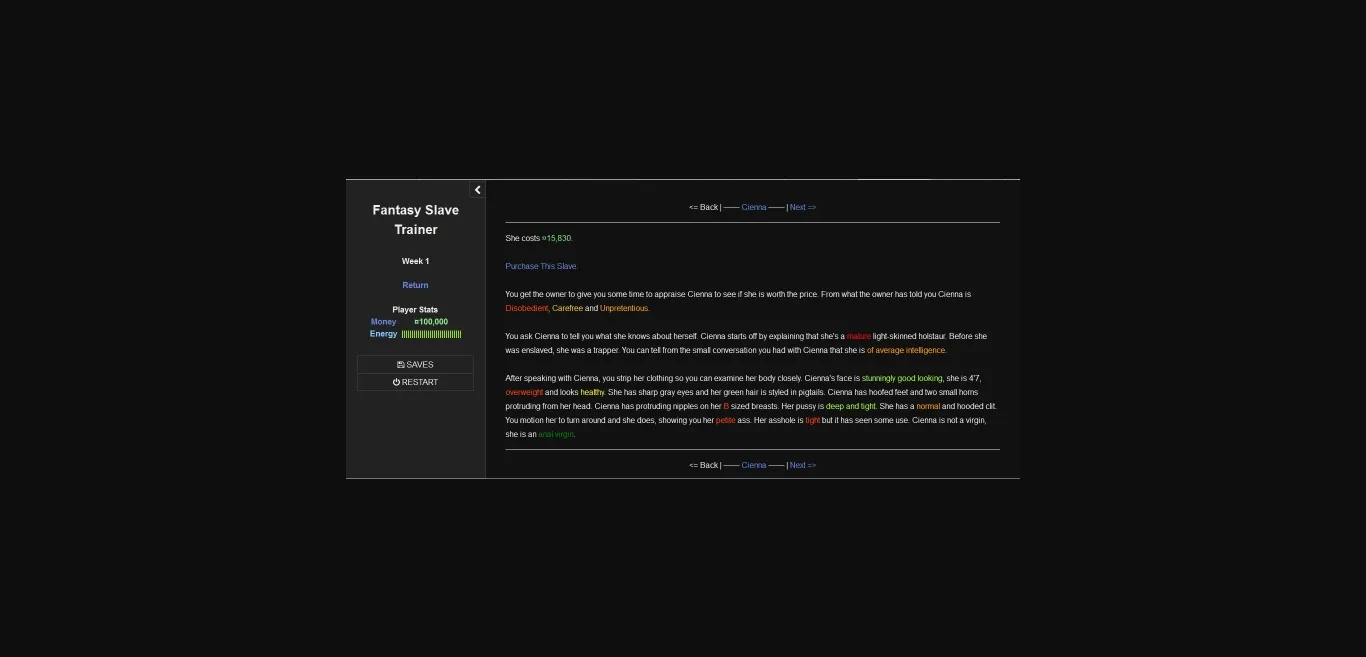 HTML Abandoned Fantasy Slave Trainer [v0.5.16.0] [Onerglossi] | Free Adult Games