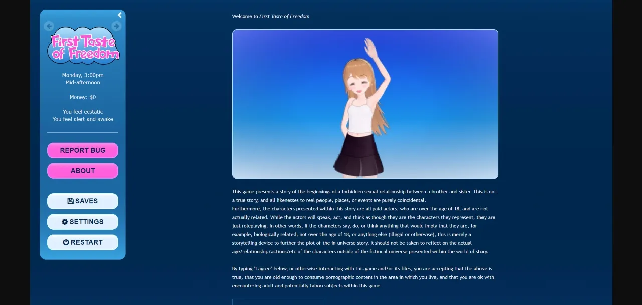 HTML Abandoned First Taste of Freedom [v0.1.0b] [PinkestPetunia] | Free Adult Games